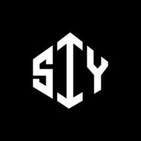 création de logo de lettre siy avec forme de polygone. création de logo en forme de polygone et de cube. modèle de logo vectoriel siy hexagone couleurs blanches et noires. monogramme siy, logo d'entreprise et immobilier.