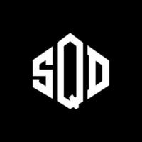 création de logo de lettre sqd avec forme de polygone. création de logo en forme de polygone et de cube sqd. modèle de logo vectoriel hexagone sqd couleurs blanches et noires. monogramme sqd, logo d'entreprise et immobilier.