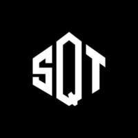 création de logo de lettre sqt avec forme de polygone. création de logo en forme de polygone et de cube sqt. modèle de logo vectoriel hexagone sqt couleurs blanches et noires. monogramme sqt, logo d'entreprise et immobilier.