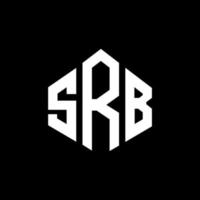 création de logo de lettre srb avec forme de polygone. création de logo en forme de polygone et de cube srb. modèle de logo vectoriel hexagone srb couleurs blanches et noires. monogramme srb, logo commercial et immobilier.