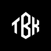 création de logo de lettre tbk avec forme de polygone. création de logo en forme de polygone et de cube tbk. modèle de logo vectoriel hexagone tbk couleurs blanches et noires. monogramme tbk, logo d'entreprise et immobilier.