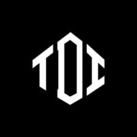 création de logo de lettre tdi avec forme de polygone. création de logo en forme de polygone et de cube tdi. modèle de logo vectoriel hexagone tdi couleurs blanches et noires. monogramme tdi, logo d'entreprise et immobilier.