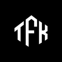 création de logo de lettre tfk avec forme de polygone. création de logo en forme de polygone et de cube tfk. modèle de logo vectoriel hexagone tfk couleurs blanches et noires. monogramme tfk, logo d'entreprise et immobilier.