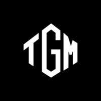 création de logo de lettre tgm avec forme de polygone. création de logo en forme de polygone et de cube tgm. modèle de logo vectoriel hexagone tgm couleurs blanches et noires. monogramme tgm, logo commercial et immobilier.