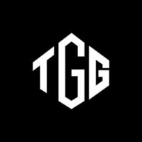 création de logo de lettre tgg avec forme de polygone. création de logo en forme de polygone et de cube tgg. modèle de logo vectoriel tgg hexagone couleurs blanches et noires. monogramme tgg, logo d'entreprise et immobilier.