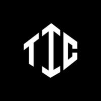 création de logo de lettre tic avec forme de polygone. création de logo en forme de polygone et de cube tic. modèle de logo vectoriel tic hexagone couleurs blanches et noires. monogramme tic, logo d'entreprise et immobilier.