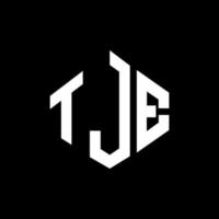 création de logo de lettre tje avec forme de polygone. création de logo en forme de polygone et de cube. modèle de logo vectoriel tje hexagone couleurs blanches et noires. monogramme tje, logo d'entreprise et immobilier.