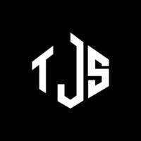 création de logo de lettre tjs avec forme de polygone. création de logo en forme de polygone et de cube tjs. modèle de logo vectoriel hexagone tjs couleurs blanches et noires. monogramme tjs, logo d'entreprise et immobilier.