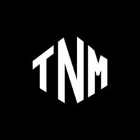 création de logo de lettre tnm avec forme de polygone. création de logo en forme de polygone et de cube tnm. modèle de logo vectoriel tnm hexagone couleurs blanches et noires. monogramme tnm, logo d'entreprise et immobilier.