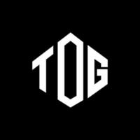 création de logo de lettre tog avec forme de polygone. création de logo en forme de polygone et de cube tog. modèle de logo vectoriel tog hexagone couleurs blanches et noires. monogramme tog, logo d'entreprise et immobilier.