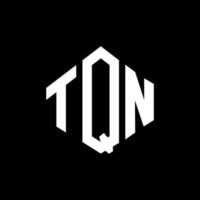 création de logo de lettre tqn avec forme de polygone. création de logo en forme de polygone et de cube tqn. modèle de logo vectoriel hexagone tqn couleurs blanches et noires. monogramme tqn, logo d'entreprise et immobilier.