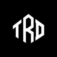 création de logo de lettre trd avec forme de polygone. création de logo en forme de polygone et de cube trd. modèle de logo vectoriel trd hexagone couleurs blanches et noires. monogramme trd, logo d'entreprise et immobilier.