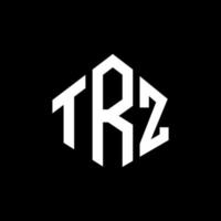 création de logo de lettre trz avec forme de polygone. création de logo en forme de polygone et de cube trz. modèle de logo vectoriel trz hexagone couleurs blanches et noires. monogramme trz, logo d'entreprise et immobilier.