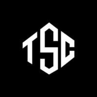 création de logo de lettre tsc avec forme de polygone. création de logo en forme de polygone et de cube tsc. modèle de logo vectoriel hexagone tsc couleurs blanches et noires. monogramme tsc, logo d'entreprise et immobilier.