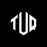 création de logo de lettre tuq avec forme de polygone. création de logo en forme de polygone et de cube tuq. modèle de logo vectoriel tuq hexagone couleurs blanches et noires. monogramme tuq, logo d'entreprise et immobilier.