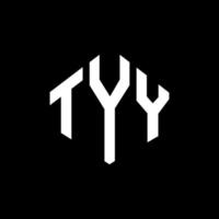 création de logo de lettre tyy avec forme de polygone. création de logo en forme de polygone et de cube. modèle de logo vectoriel tyy hexagone couleurs blanches et noires. monogramme tyy, logo d'entreprise et immobilier.