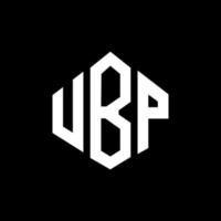 création de logo de lettre ubp avec forme de polygone. création de logo en forme de polygone et de cube ubp. modèle de logo vectoriel ubp hexagone couleurs blanches et noires. monogramme ubp, logo commercial et immobilier.