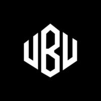 création de logo de lettre ubu avec forme de polygone. création de logo en forme de polygone et de cube ubu. modèle de logo vectoriel ubu hexagone couleurs blanches et noires. monogramme ubu, logo d'entreprise et immobilier.