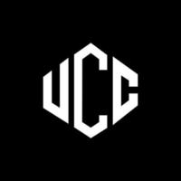 création de logo de lettre ucc avec forme de polygone. création de logo en forme de polygone et de cube ucc. modèle de logo vectoriel ucc hexagone couleurs blanches et noires. monogramme ucc, logo commercial et immobilier.
