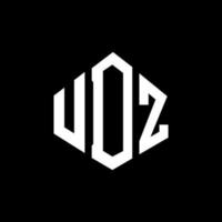 création de logo de lettre udz avec forme de polygone. création de logo en forme de polygone et de cube udz. modèle de logo vectoriel udz hexagone couleurs blanches et noires. monogramme udz, logo d'entreprise et immobilier.