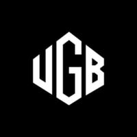 création de logo de lettre ugb avec forme de polygone. création de logo en forme de polygone et de cube ugb. modèle de logo vectoriel hexagone ugb couleurs blanches et noires. monogramme ugb, logo commercial et immobilier.