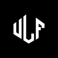 création de logo de lettre ulf avec forme de polygone. création de logo en forme de polygone et de cube ulf. modèle de logo vectoriel ulf hexagone couleurs blanches et noires. monogramme ulf, logo d'entreprise et immobilier.