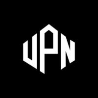 création de logo de lettre upn avec forme de polygone. création de logo en forme de polygone et de cube upn. modèle de logo vectoriel upn hexagone couleurs blanches et noires. monogramme upn, logo d'entreprise et immobilier.