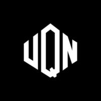 création de logo de lettre uqn avec forme de polygone. création de logo en forme de polygone et de cube uqn. modèle de logo vectoriel hexagone uqn couleurs blanches et noires. monogramme uqn, logo d'entreprise et immobilier.