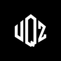 création de logo de lettre uqz avec forme de polygone. création de logo en forme de polygone et de cube uqz. modèle de logo vectoriel uqz hexagone couleurs blanches et noires. monogramme uqz, logo d'entreprise et immobilier.