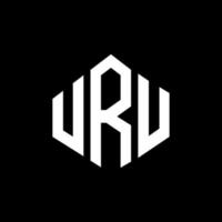 création de logo de lettre uru avec forme de polygone. création de logo en forme de polygone et de cube uru. modèle de logo vectoriel uru hexagone couleurs blanches et noires. monogramme uru, logo d'entreprise et immobilier.