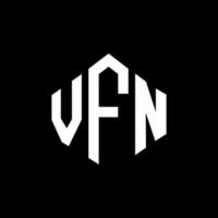 création de logo de lettre vfn avec forme de polygone. création de logo en forme de polygone et de cube vfn. modèle de logo vectoriel vfn hexagone couleurs blanches et noires. monogramme vfn, logo d'entreprise et immobilier.