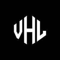 création de logo de lettre vhl avec forme de polygone. création de logo en forme de polygone et de cube vhl. modèle de logo vectoriel vhl hexagone couleurs blanches et noires. monogramme vhl, logo d'entreprise et immobilier.