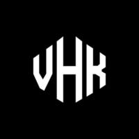 création de logo de lettre vhk avec forme de polygone. création de logo en forme de polygone et de cube vhk. modèle de logo vectoriel vhk hexagone couleurs blanches et noires. monogramme vhk, logo d'entreprise et immobilier.