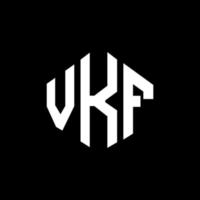 création de logo de lettre vkf avec forme de polygone. création de logo en forme de polygone et de cube vkf. modèle de logo vectoriel vkf hexagone couleurs blanches et noires. monogramme vkf, logo d'entreprise et immobilier.