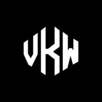 création de logo de lettre vkw avec forme de polygone. création de logo en forme de polygone et de cube vkw. modèle de logo vectoriel vkw hexagone couleurs blanches et noires. monogramme vkw, logo d'entreprise et immobilier.