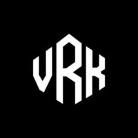 création de logo de lettre vrk avec forme de polygone. création de logo en forme de polygone et de cube vrk. modèle de logo vectoriel vrk hexagone couleurs blanches et noires. monogramme vrk, logo d'entreprise et immobilier.