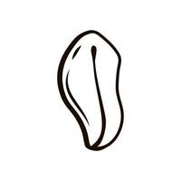 icône de flocon d'avoine sur un fond blanc isolé. produit sain. contour vectoriel pour la préparation de la bouillie d'avoine.