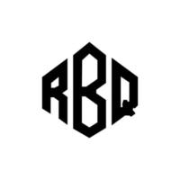 création de logo de lettre rbq avec forme de polygone. création de logo en forme de polygone et de cube rbq. modèle de logo vectoriel rbq hexagone couleurs blanches et noires. monogramme rbq, logo commercial et immobilier.