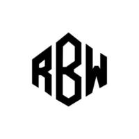 création de logo de lettre rbw avec forme de polygone. création de logo en forme de polygone et de cube rbw. modèle de logo vectoriel hexagone rbw couleurs blanches et noires. monogramme rbw, logo d'entreprise et immobilier.