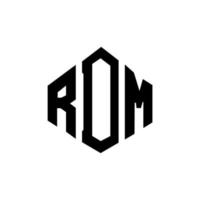 création de logo de lettre rdm avec forme de polygone. création de logo en forme de polygone et de cube rdm. modèle de logo vectoriel hexagone rdm couleurs blanches et noires. monogramme rdm, logo commercial et immobilier.