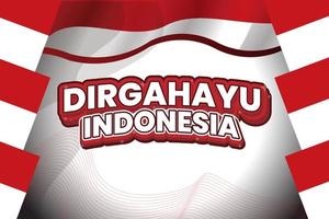 conception de vecteur de bannière de fête de l'indépendance indonésienne avec fond de drapeau rouge et blanc