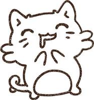 dessin au fusain de chat mignon vecteur