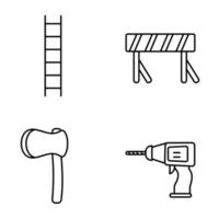 icône d'outil de travail, illustration d'icône d'outil industriel, équipement de réparation de main-d'œuvre vecteur