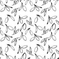 illustration de stock. modèle sans couture d'olives sur fond blanc isolé. modèle sans couture graphique. design pour papier peint, textile, céramique vecteur