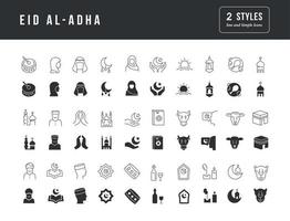 icônes vectorielles simples de l'aïd al-adha vecteur