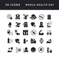 icônes vectorielles simples de la journée mondiale de la santé vecteur