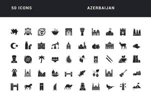 ensemble d'icônes simples de l'azerbaïdjan vecteur