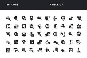 ensemble d'icônes simples de check-up vecteur