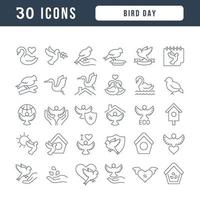 icônes de ligne vectorielle du jour des oiseaux vecteur