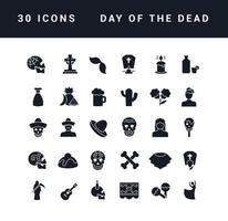 icônes vectorielles simples du jour des morts vecteur